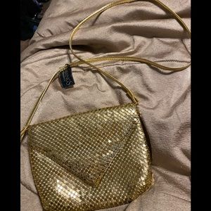 NWT Trimmings small gold mesh evening bag purse clutch w shoulder strap new